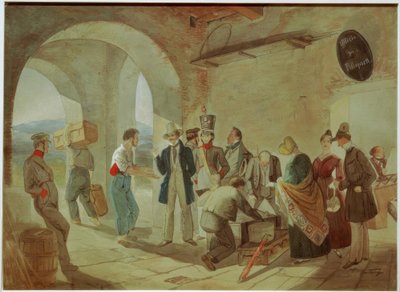Bij de douane door Carl Spitzweg