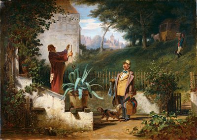 Vrienden als kind, ca. 1855 (olieverf op doek) door Carl Spitzweg