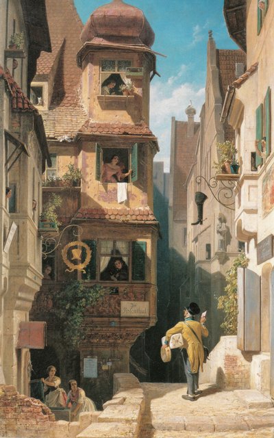 De postbode in Rosenthal door Carl Spitzweg