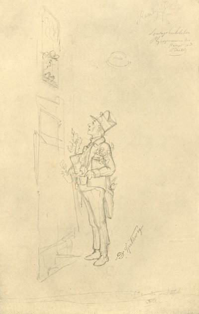 Der Gratulant, midden-late 19e eeuw, c1924 door Carl Spitzweg