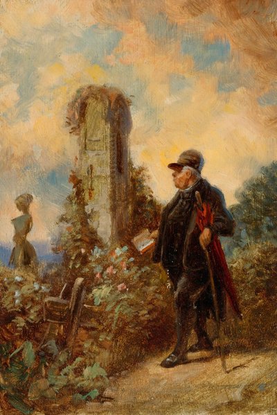 De dorpspastoor met het brevier door Carl Spitzweg