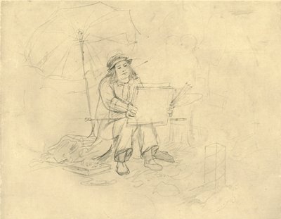 Der Landschaftsmaler II, midden-late 19e eeuw, ca. 1924 door Carl Spitzweg