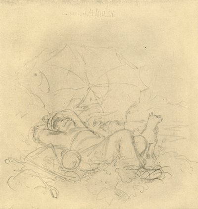Der Landschaftsmaler I, midden-late 19e eeuw, ca. 1924 door Carl Spitzweg