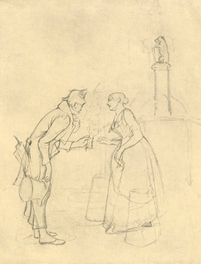 Der Schüchterne Freier, midden-late 19e eeuw, c1924 door Carl Spitzweg