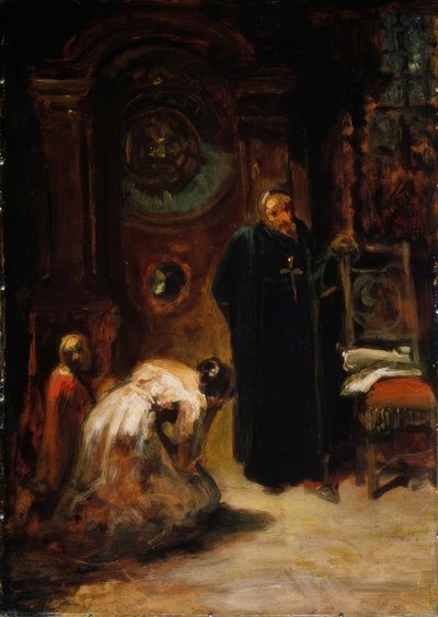 De biecht door Carl Spitzweg