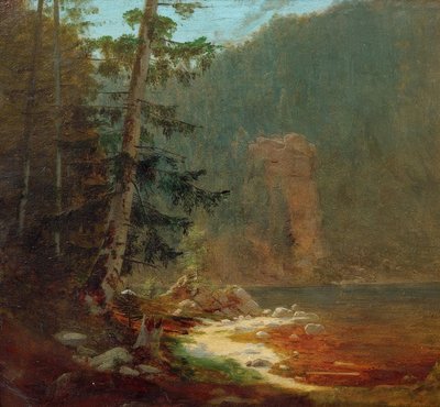 Rotskloof met beek in de buurt van Lenggries door Carl Spitzweg