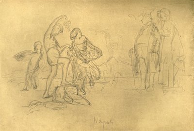 Vreemdelingen in Italië, midden-late 19e eeuw, ca. 1924 door Carl Spitzweg