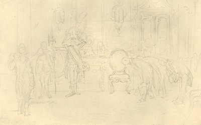 In de voorkamer van zijn Hoogheid, midden-late 19e eeuw, ca. 1924 door Carl Spitzweg