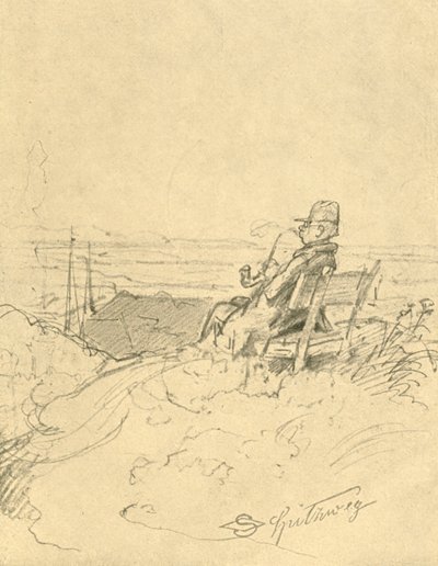 Na het werk is het goed rusten, midden-late 19e eeuw, c1924 door Carl Spitzweg