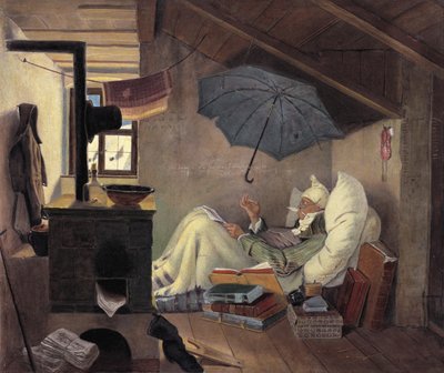 De Arme Dichter, 1839 door Carl Spitzweg