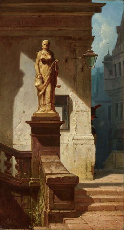 Het oog van de wet Justitia, 1857 door Carl Spitzweg
