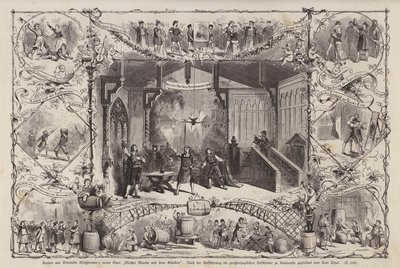 Scènes uit de opera Meister Martin und Seine Gesellen van de Duitse componist Wendelin Weissheimer, uitgevoerd in het Grossherzoglichen Hoftheater, Karlsruhe, Duitsland door Carl Thiel