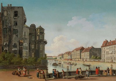 Berlijns stadspaleis aan de Spree door Carl Traugott Fechhelm