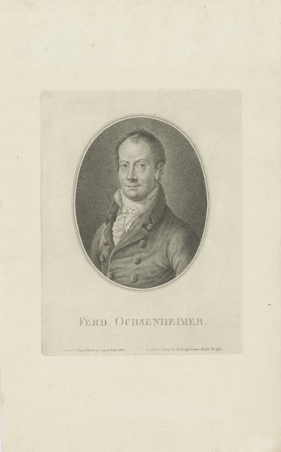 Portret van Ferdinand Ochsenheimer door Carl Traugott Riedel