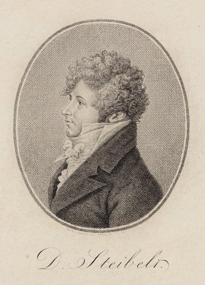 Portret van pianist en componist Daniel Steibelt 1765-1823, 1809 door Carl Traugott Riedel