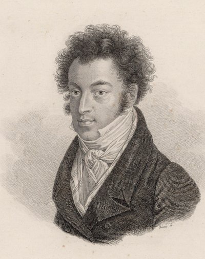 Portret van pianist en componist Ignaz Moscheles door Carl Traugott Riedel