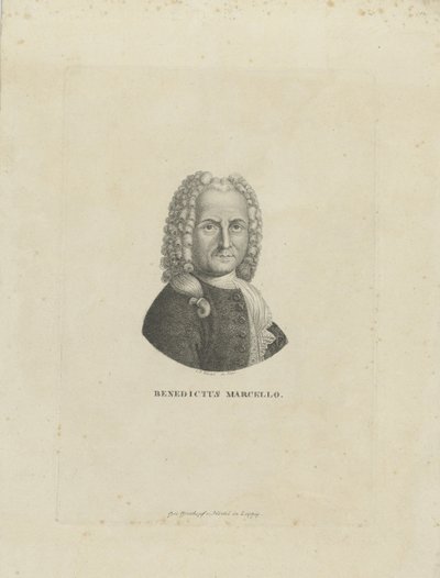 Portret van de componist Benedetto Marcello 1686-1739, ca. 1795 door Carl Traugott Riedel