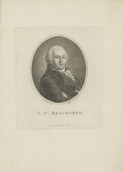 Portret van de componist Johann Friedrich Reichardt 1752-1814, 1814 door Carl Traugott Riedel