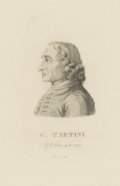 Portret van de violist en componist Giuseppe Tartini 1692-1770, 1815 door Carl Traugott Riedel