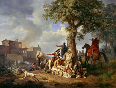 Scène uit de Spaanse Onafhankelijkheidsoorlog door Carl Wilhelm Freiherr von Heideck