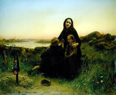 De rouwende weduwe, 1852 door Carl Wilhelm Huebner