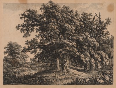 Landschap en Brug met Drie Figuren door Carl Wilhelm I Kolbe