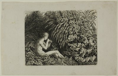 Jongeling die Panfluit speelt door Carl Wilhelm Kolbe, the elder