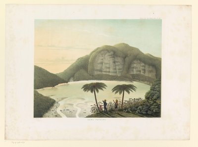Gezicht op het kratermeer Kawah Putih door Carl Wilhelm Mieling (possibly)