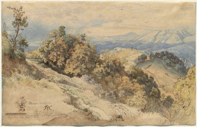 Zon en Regen in de Serpentara bij Olevano door Carl Wilhelm Müller