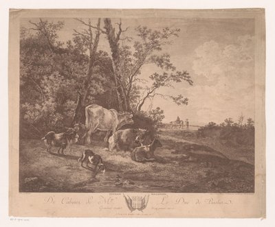 Landschap met vee door Carl Wilhelm Weisbrod