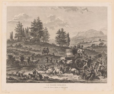 Wijnoogst in een landschap door Carl Wilhelm Weisbrod