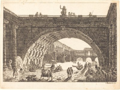 Architectonische Fantasie van een Monumentaal Poort door Carl Wilhelm Weisbrod after Hubert Robert