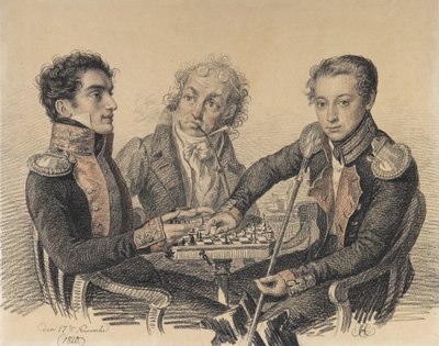 Graaf Zakhar Semjonovich Kherkheulidze 1797-1856, Baron Alexei Ivanovich Cherkasov 1799-1855 door Carl von Hampeln