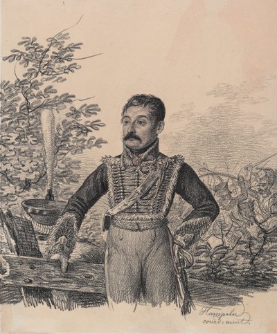 Portret van Akim Vasilyevich Duvanov, begin 1820s door Carl von Hampeln