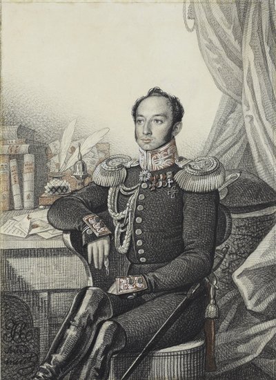 Portret van Alexander Ivanovich Germann, 1822 door Carl von Hampeln