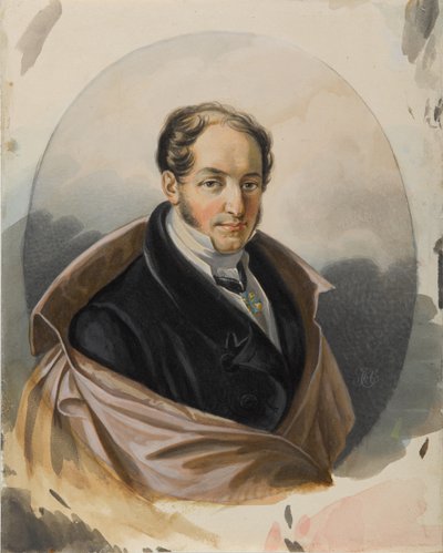 Portret van Alexander Ivanovich Lorer 1779-1824, begin 1820s door Carl von Hampeln