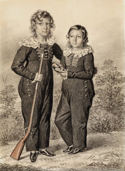 Portret van Alexander en Alexei Dondukov-Korsakov door Carl von Hampeln