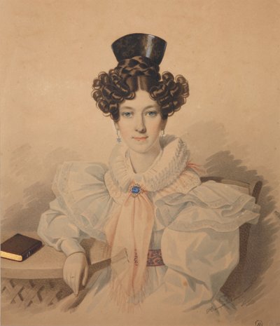 Portret van Anna Platonovna Plautina 1808-1886, 1830s door Carl von Hampeln