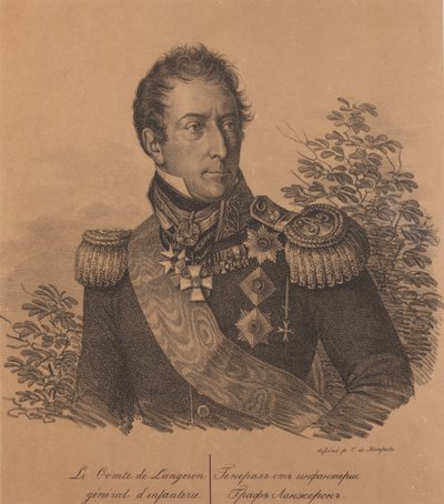 Portret van graaf Alexandre Andrault de Langeron 1763-1831, 1820 door Carl von Hampeln