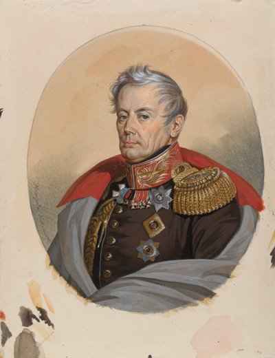 Portret van graaf Pyotr Petrovich Konovnitsyn 1764-1822, begin 1820s door Carl von Hampeln