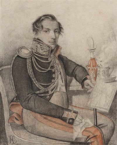 Portret van Graaf Pyotr Petrovich Konovnitsyn 1803-1830, Begin 1820s door Carl von Hampeln