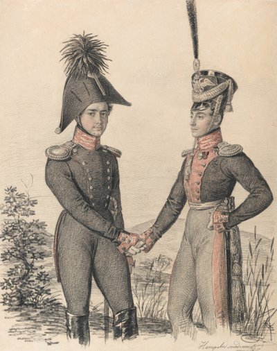 Portret van Pyotr Petrovich Esipov en Pavel Yakovlevich de Witte door Carl von Hampeln
