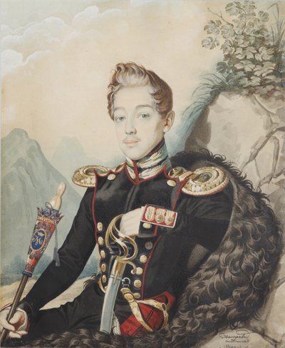 Portret van Vasily Petrovich Milyukov door Carl von Hampeln