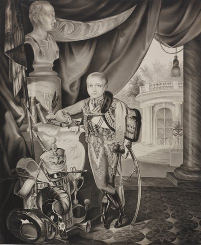Portret van kroonprins Alexander Nikolayevich 1818-1881, 1827 door Carl von Hampeln