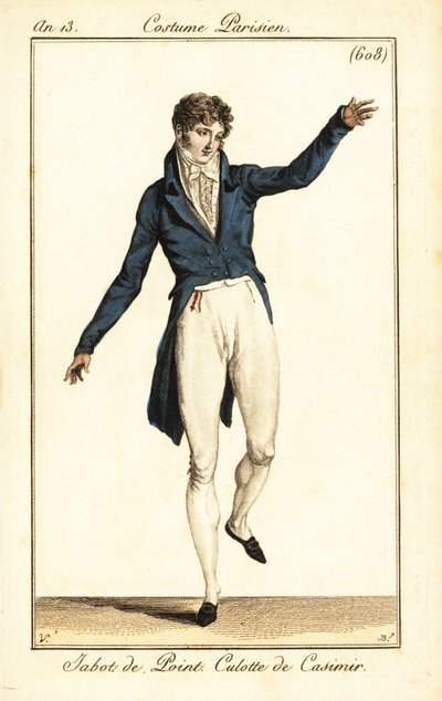 Dandy die danst op een bal, Parijs door Carle (after) Vernet