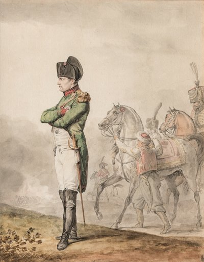 Keizer Napoleon Bonaparte I (1769-1821) bij Austerlitz door Carle (attr. to) Vernet