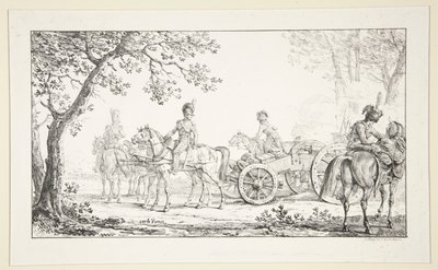 Artillerie in mars door Carle Vernet