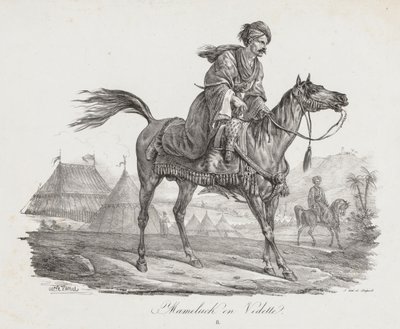 Grote suite van paarden: Bereden Mamelucke, c. 1818 door Carle Vernet