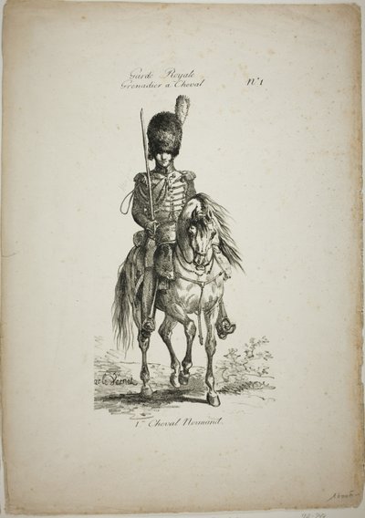 Koninklijke Wacht, Normandische Bereden Grenadier en Paard, Nr. 1 door Carle Vernet