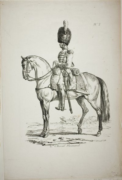 Koninklijke Wacht, Normandische Bereden Soldaat en Paard, Nr. 2 door Carle Vernet